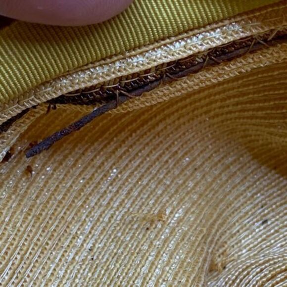 Vintage Yellow Hat with Silver V Shaped Accent - Picture 11 of 13